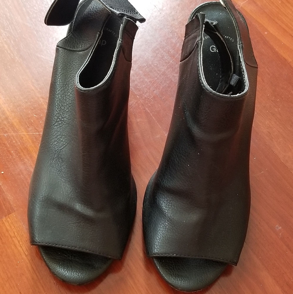 Black Open-Toe Booties